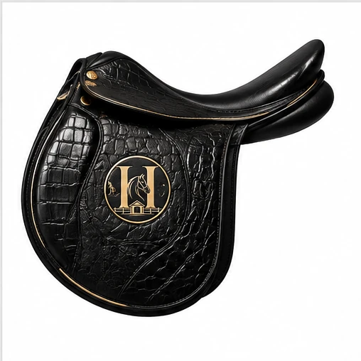 Croc gold-trim jump saddle